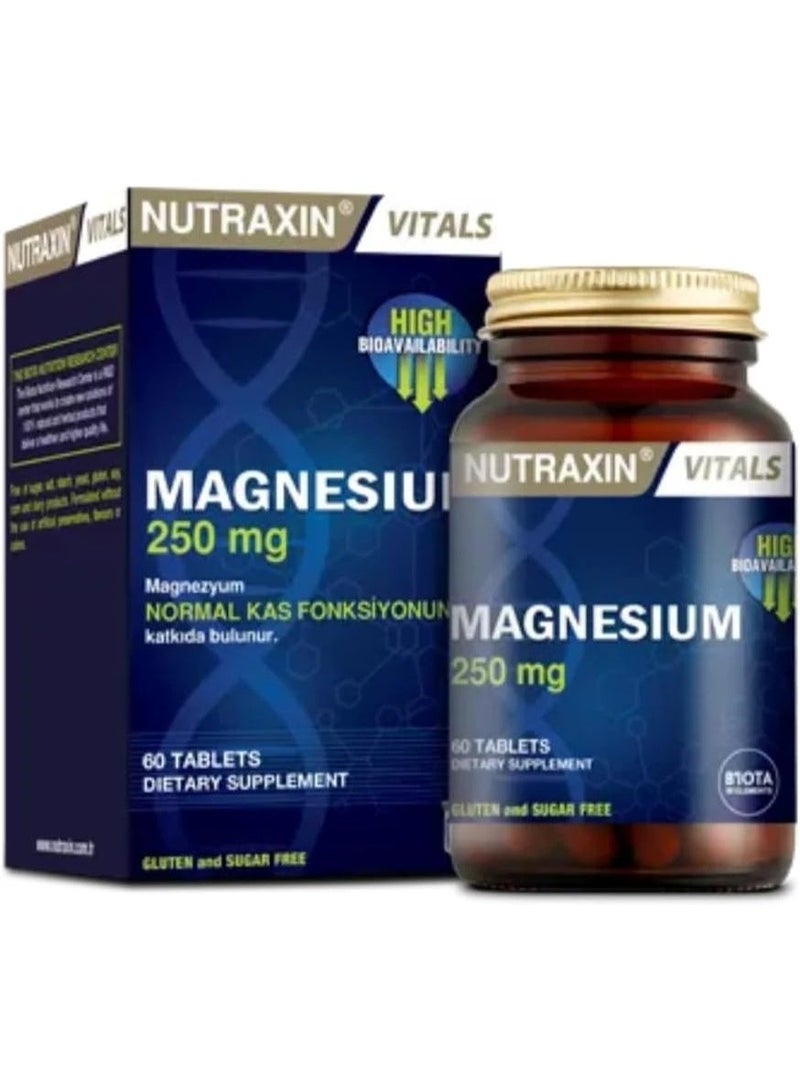 نوتركسين نيوتراكسين سترات المغنيسيوم يدعم العضلات والعظام والجهاز العصبي، ٢٥٠ ملغ، ٦٠ قرصًا نباتيًا - Image 1